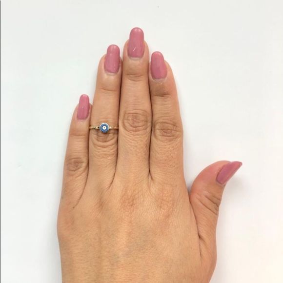 Jewelry - 14K Yellow Gold Evil Eye Petite Ring